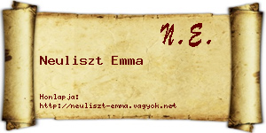 Neuliszt Emma névjegykártya